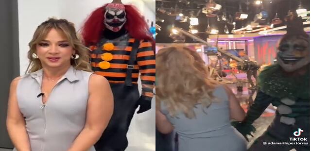 Payaso le pega tremendo susto a Adamari López y ella reacciona “muy boricua”