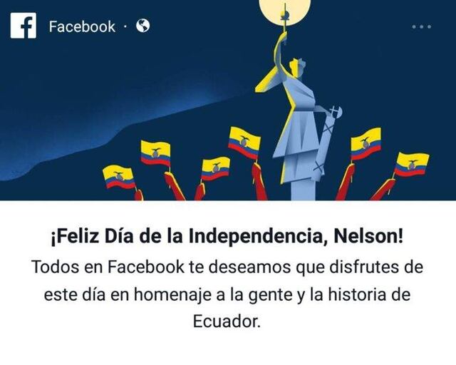 Facebook conmemora el 10 de Agosto con un error