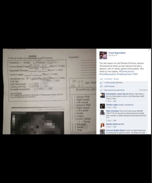 Floyd Mayweather asegura en Instagram que su ex pareja es una "asesina"