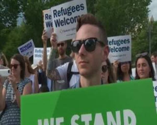 Protestas ante la Casa Blanca en el Día de los Refugiados por las políticas de Trump