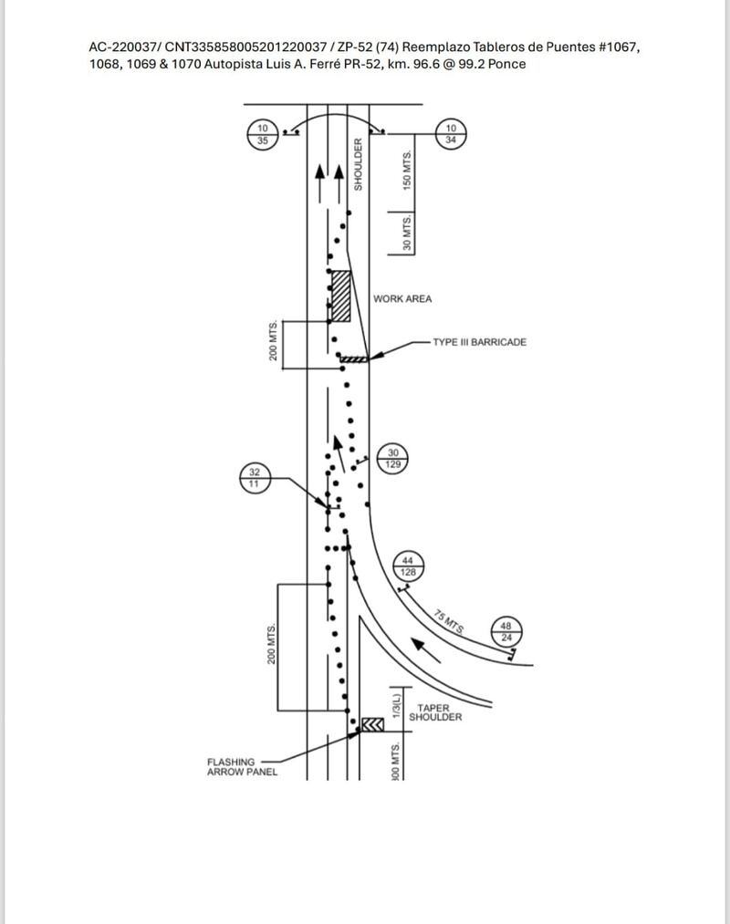 Carreteras anuncia trabajos de rehabilitación de puentes en la PR-52 en Ponce.