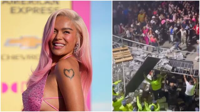 Caos en concierto de Karol G en Venezuela: derriban barricadas de seguridad y tiran objetos a empleados