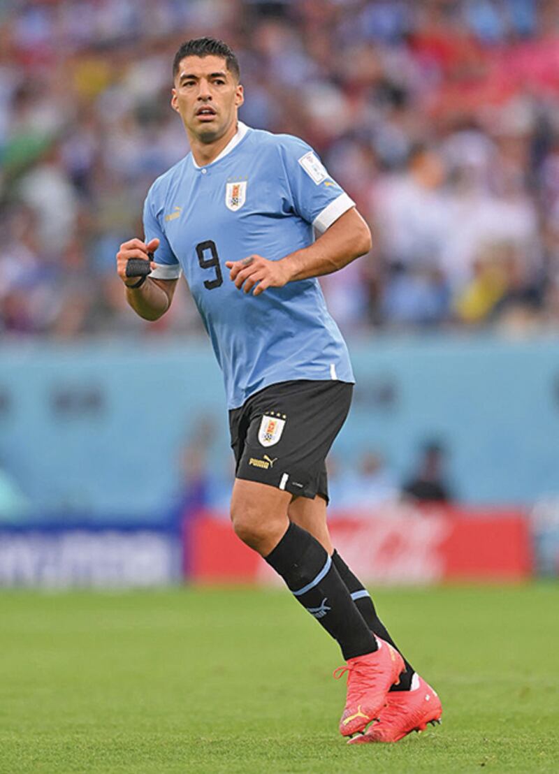 AL RAYYAN, QATAR - 24 DE NOVIEMBRE: El uruguayo Luis Suárez en la etapa de grupos del Mundia, enfrentándose a Korea.