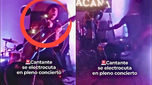 Fuerte momento: Cantante de una banda de rock se electrocuta durante show en vivo