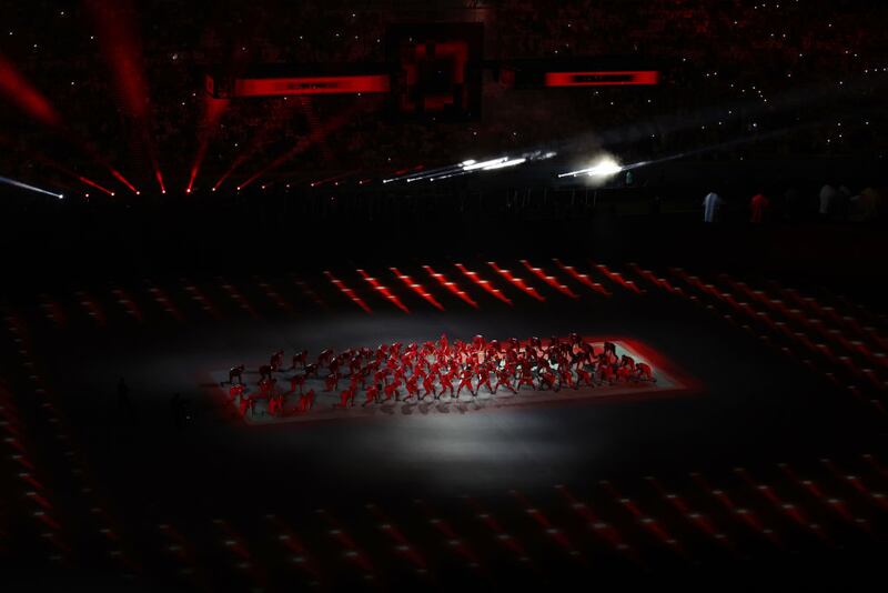 AL KHOR, QATAR - NOVEMBER 20: Dancers perform during the opening ceremony prior to the FIFA World Cup Qatar 2022 Group A match between Qatar and Ecuador at Al Bayt Stadium on November 20, 2022 in Al Khor, Qatar. (Photo by Mohamed Farag/Getty Images)