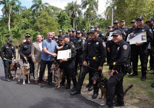 Policía asciende al rango de sargento a 36 canes de la K9