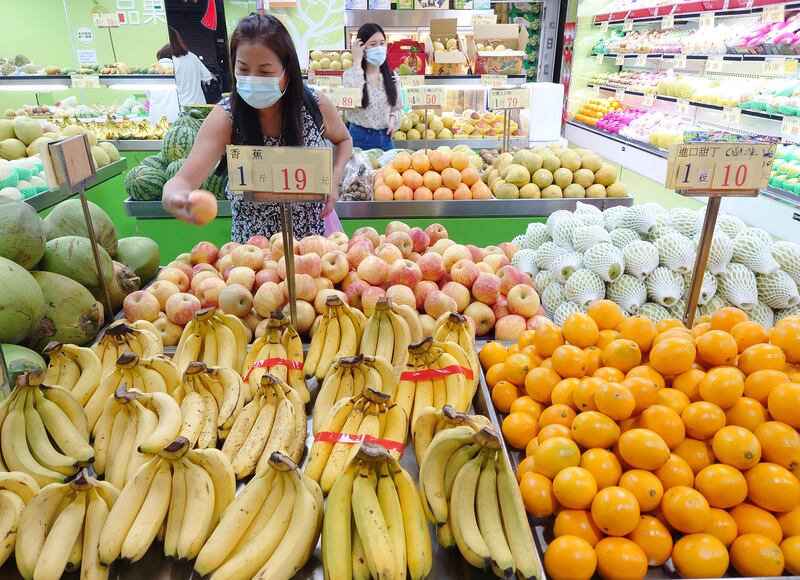 Fruta en un puesto en Taipéi.