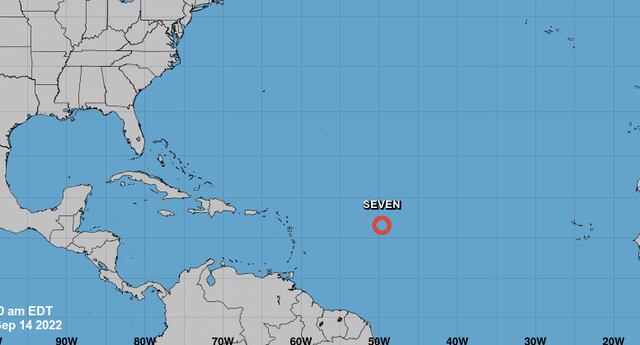 Se forma la depresión tropical número siete en el Atlántico