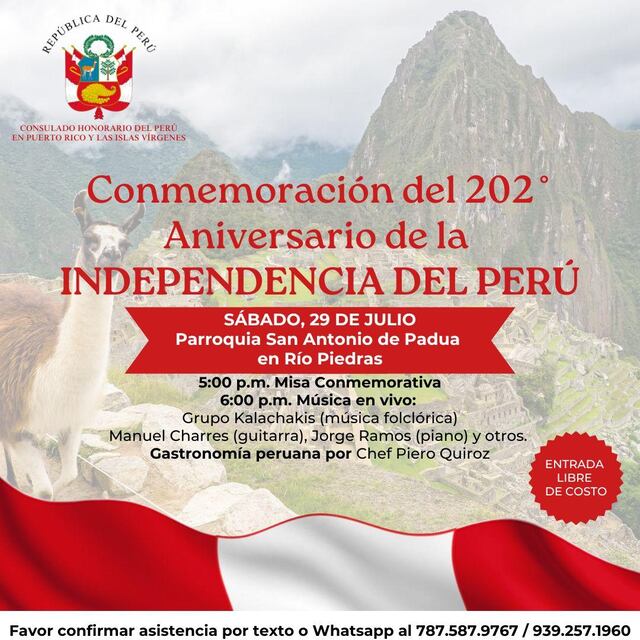 CONMEMORACIÓN DEL 202° ANIVERSARIO DE LA INDEPENDENCIA DE LA REPÚBLICA DEL PERÚ