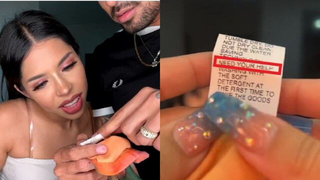 “Ayuda para lavar la ropa”: Influencer se burla de mensajes de auxilio en vestimenta