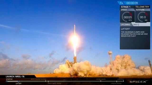 SpaceX lanza satélite espía para agencia de EE.UU.