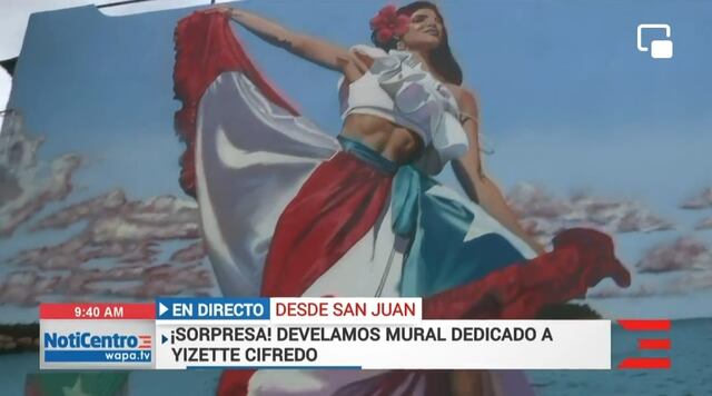Sorprenden a Yizette Cifredo con enorme mural en Puerta Tierra