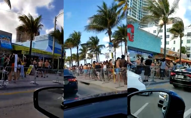 'Spring breakers' ignoran medidas por coronavirus y salen de fiesta en Florida