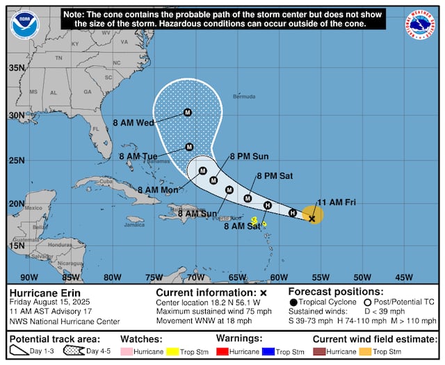 Erin se convierte en el primer huracán de la temporada 2025