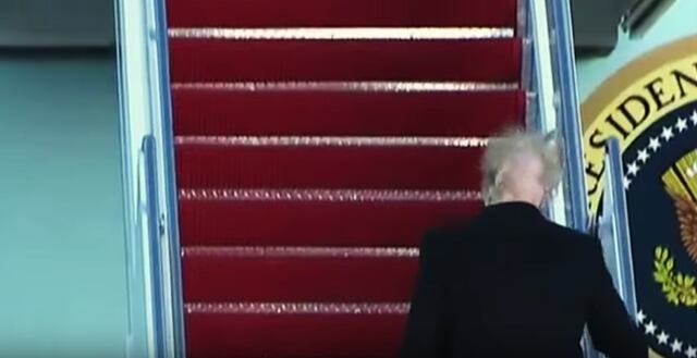Avanzada calvicie de Donald Trump queda al descubierto