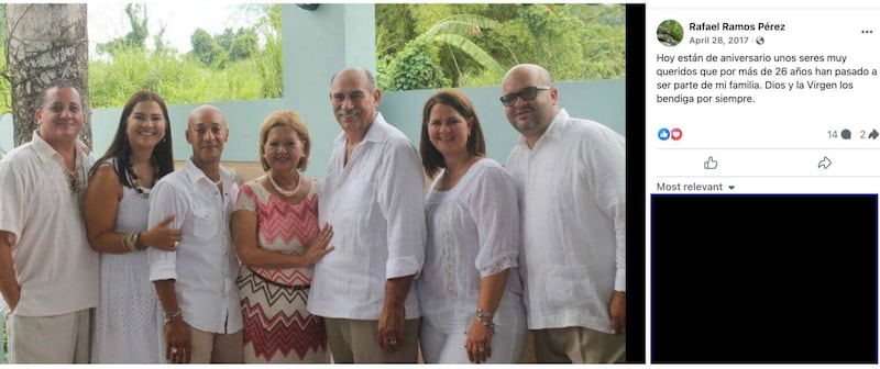 Tiene una relación estrecha con la familia Huertas Padilla desde hace más de 26 años, según él mismo publicó en las redes sociales.