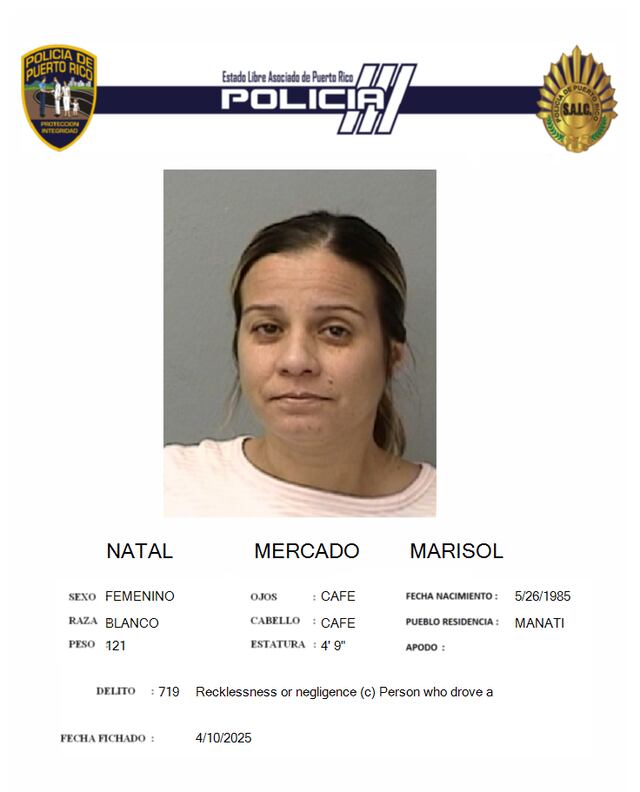 Radican cargos a mujer por accidente fatal en Arecibo