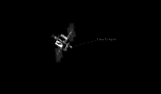 Captan desde Puerto Rico la nave espacial Crew Dragon acoplada a la Estación Espacial Internacional