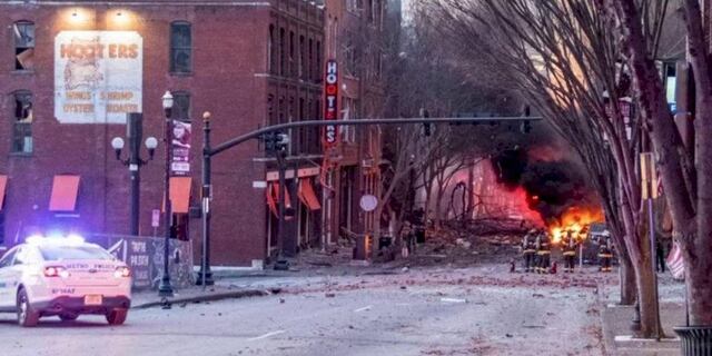 (Video) Cámaras captaron el momento exacto de la explosión en Nashville