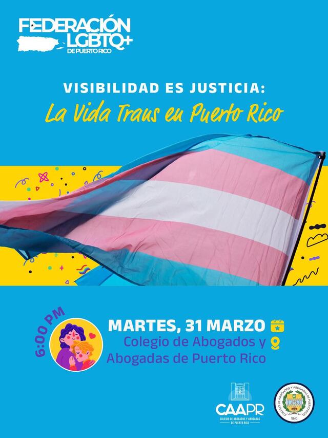 Federación LGBTQ+ de Puerto Rico invita a foro en el Día de Visibilidad Trans