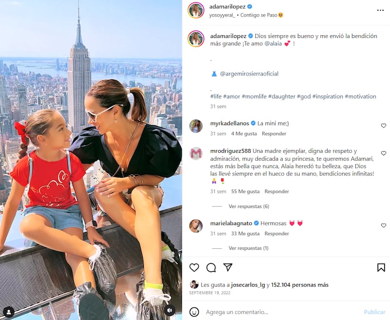 La conductora disfruta cada instante junto a su hija