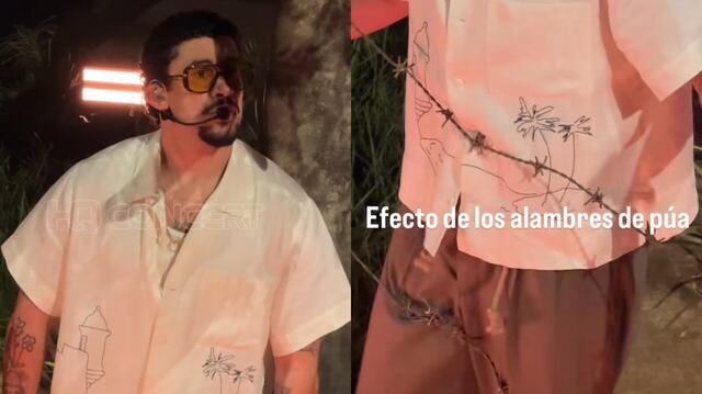 VIDEO | Bad Bunny se engancha con alambre de púa en pleno concierto en el Choliseo