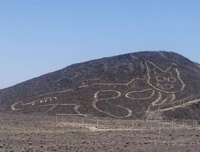 Descubren en Nazca un 'gatito' de 37 metros que existió hace más de 2.000 años