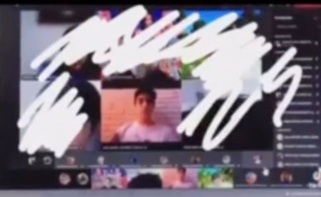 Joven finge estar tomando clases en línea con un video y no logra salirse con la suya