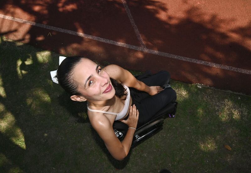 La deportista Melanie Valdes en camino de realizar una marca Guinness. Pista de Levittown. Metro PR 4 de mayo de 2026
