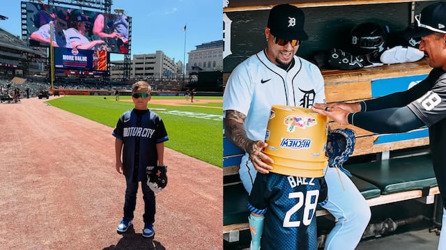 Hijo de Javy Báez celebra su cumpleaños #7 lanzando su primer pitcheo