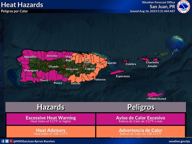 Continúa aviso de calor excesivo para 30 municipios