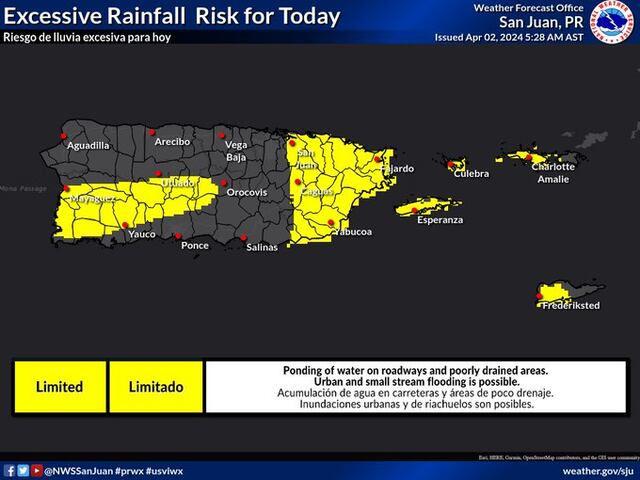 Lluvia excesiva y riesgo alto de corrientes de resaca para este martes