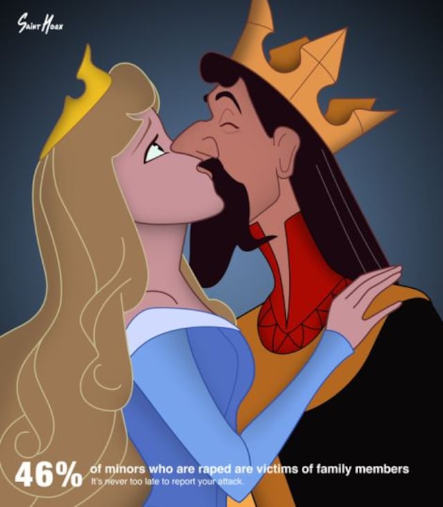 Artista utiliza princesas de Disney para combatir la violencia sexual
