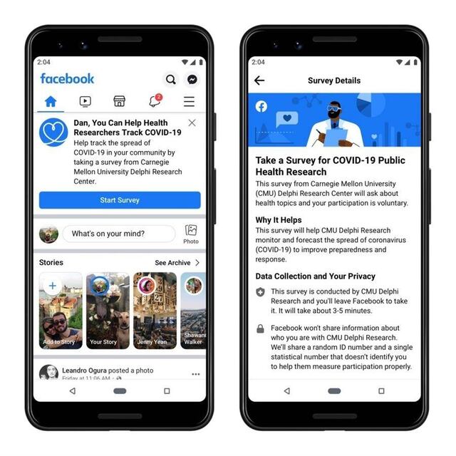 Facebook preguntará a sus usuarios sobre síntomas de COVID-19