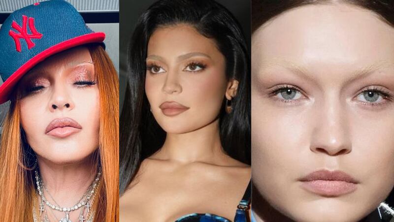 Grandes famosas siguen la tendencia de las cejas decoloradas.