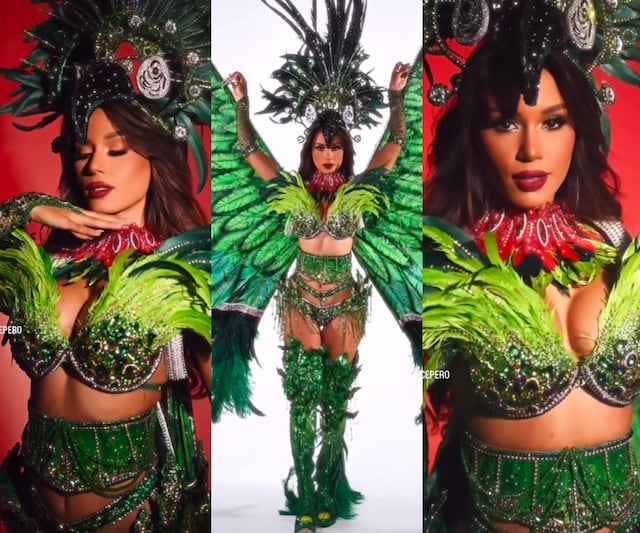 Miss Intercontinental 2024: María Cepero presenta su traje de fantasía inspirado en la cotorra puertorriqueña