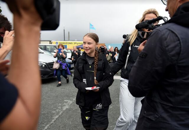 Greta Thunberg causa sensación a su llegada a Nueva York