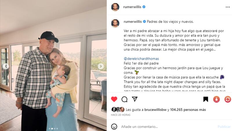 Hija de Bruce Willis le dedican emotivas palabras en el Día del Padre.