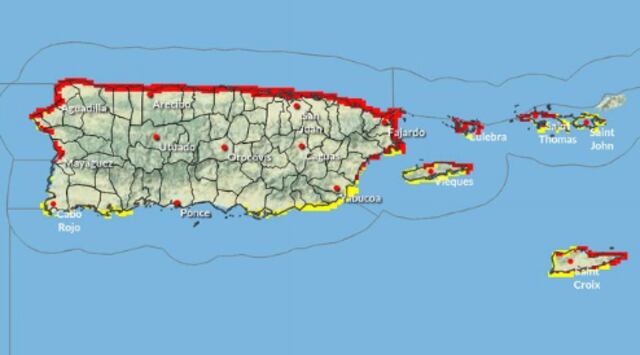 Algunos aguaceros podrían afectar la isla este jueves