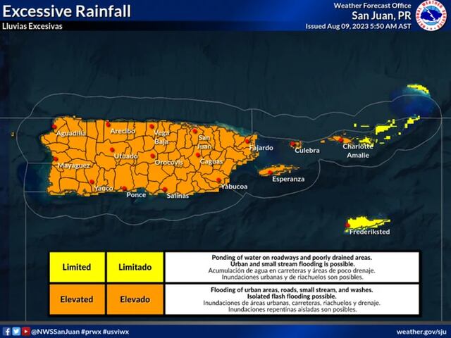 Onda tropical traerá lluvias para Puerto Rico este miércoles