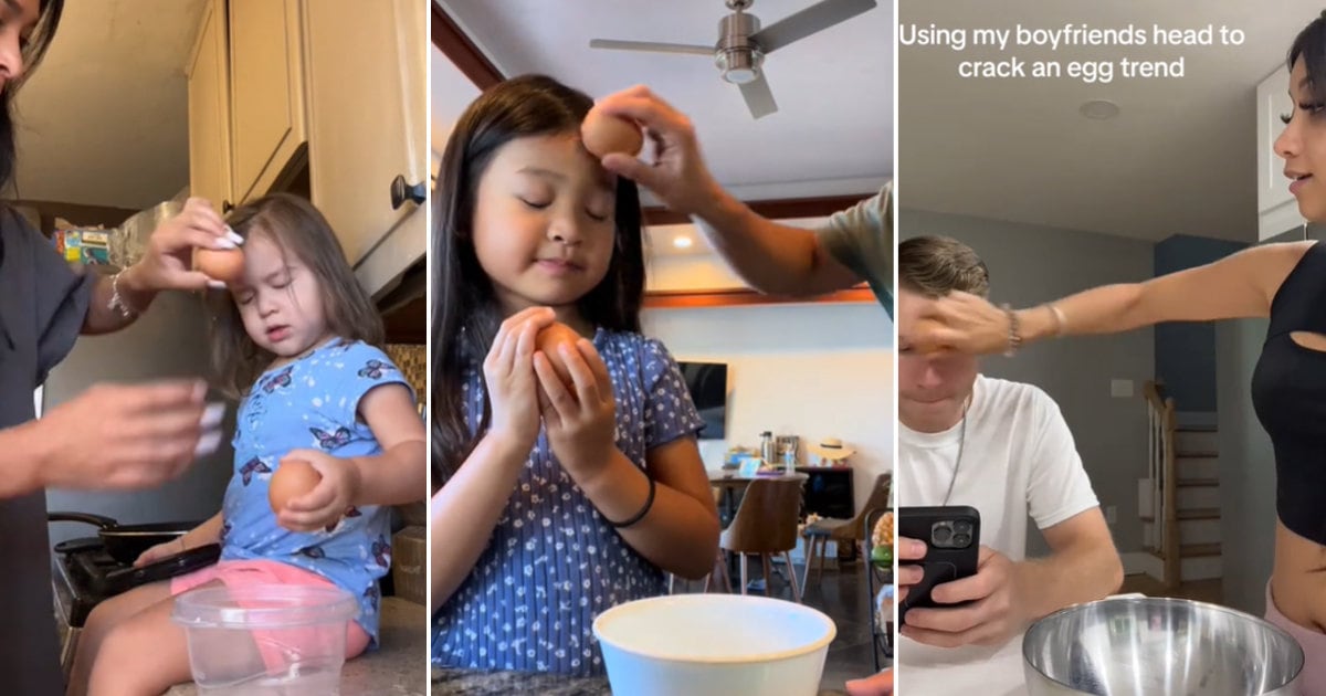 Adrien Rompen Nuevo reto viral: Padres rompen huevos en la cabeza de sus hijos ...