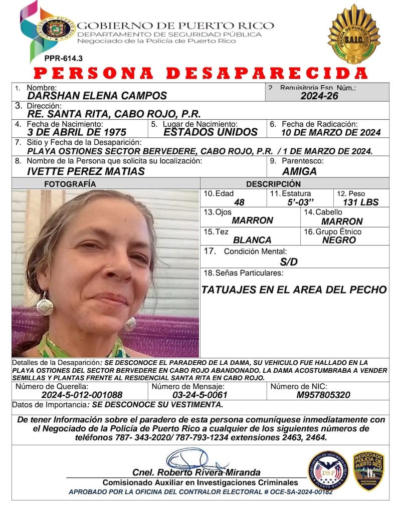 Reportan desaparición de una mujer en Cabo Rojo.