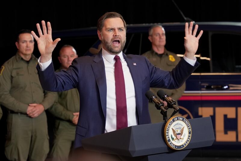 Vice President JD Vance speaks during a news conference on Thursday, Jan. 22, 2026, in Minneapolis. (AP Photo/Angelina Katsanis)