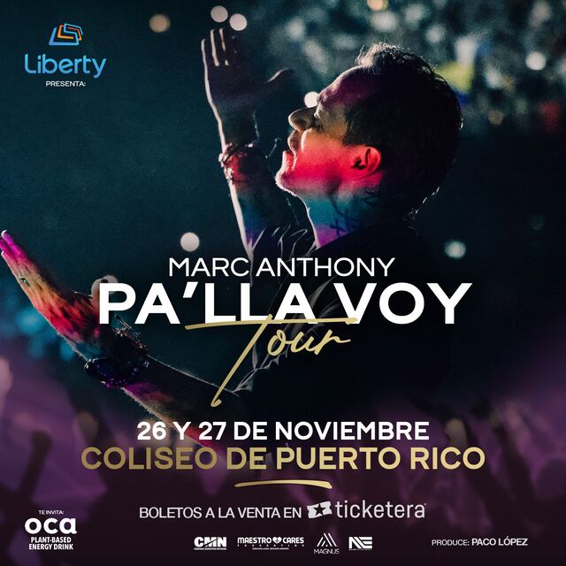 Abren segunda función del “Pa’lla voy Tour” de Marc Anthony en el Coliseo de P. R.