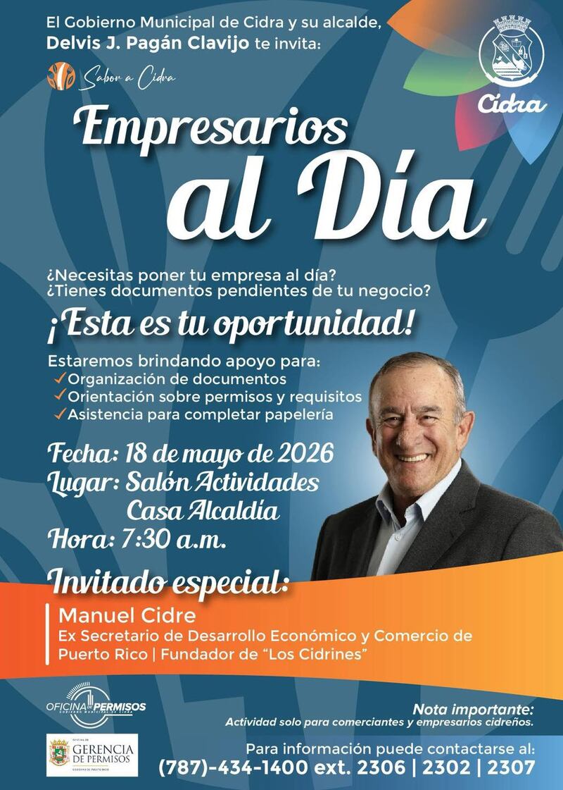 Municipio de Cidra realizará encuentro el 18 de mayo en la casa alcaldía (Suministrada)