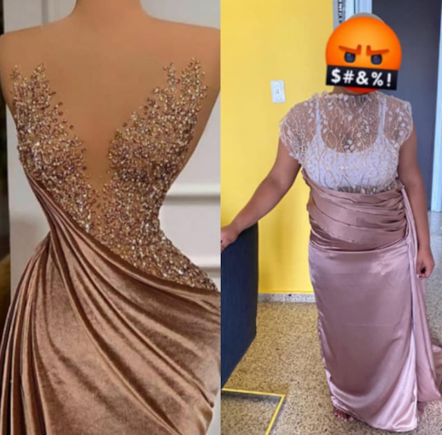 Madre denuncia traje “horrible” que le hizo un diseñador a su hija para su ‘prom’