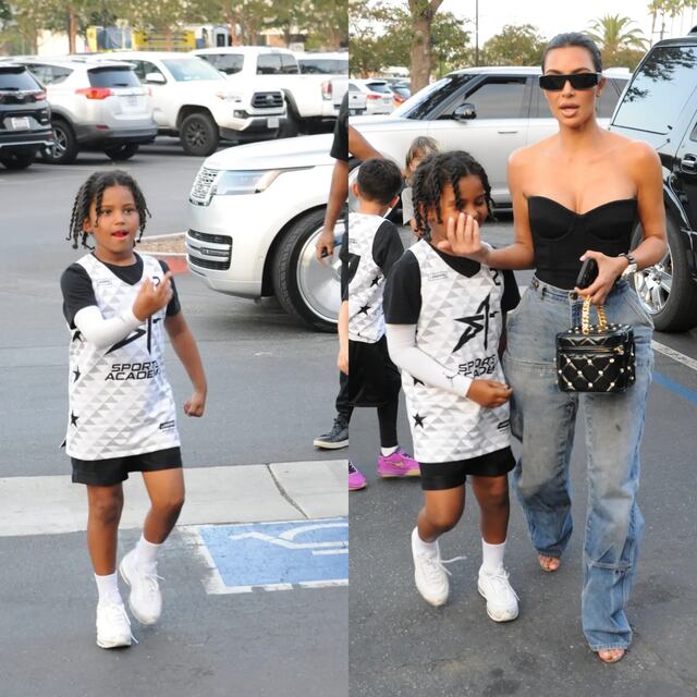 Hijo de Kim Kardashian le saca el dedo a paparazzi