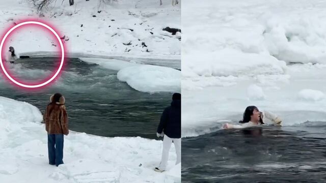 Madre e hija son arrastradas en río congelado tras sufrir accidente durante viaje de vacaciones