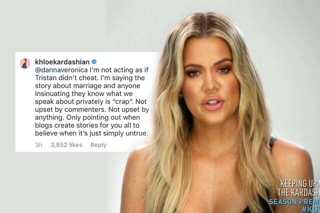 ¡Contundente! Khloé Kardashian comenta sobre las infidelidades de Tristan en Instagram