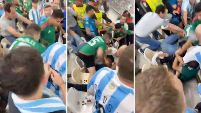VIDEO: Fanáticos mexicanos y argentinos se van a los puños en Qatar 2022